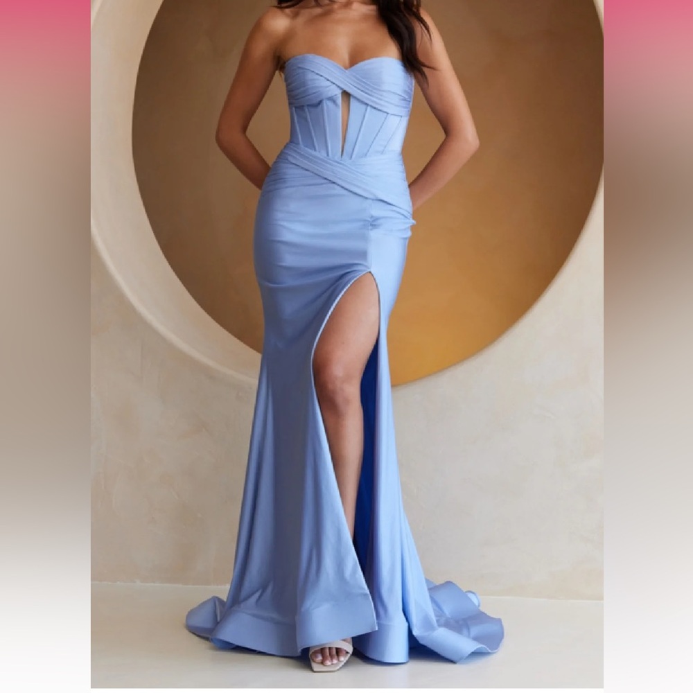 Periwinkle formal strapless dress